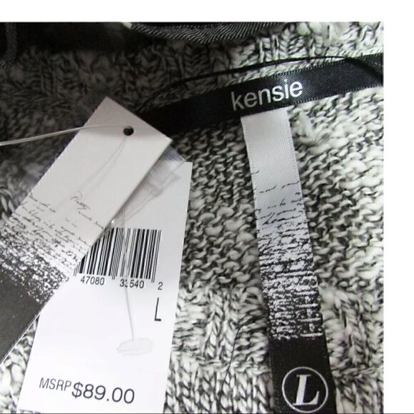 Kensie Sweater With Attached Shirt Tail - Picture 3 of 3